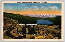 Postcard Donner Summit Bridge And Donner Lake California D4 picture