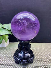 A+ 4.4LB Natural High level Amethyst Quartz Sphere Crystal Ball Healing+stand picture