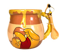 Large Disney Winnie The Pooh Honey Pot Large Mug Cup With Bee Spoon *NEW* picture