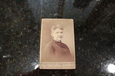 Antique Black & White Photo Cabinet Card Elderly Woman Portrait Wearing Jewelry picture