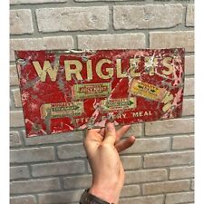 Vintage Early 1900s Wrigley’s Chewing Gum Tin Advertising Sign Juicy Fruit picture