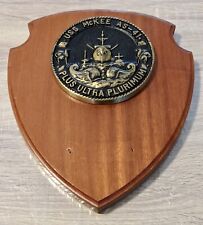 USS McKee AS-41 3 lb 11 oz weight US Navy brass plaque 1992 picture