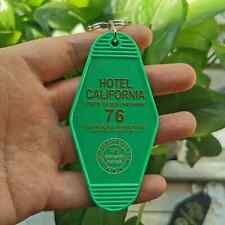 The Eagles Hotel California Motel Keychain Vintage Keyring GREEN Collectible NEW picture