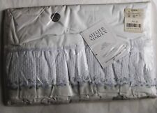 Vtg Atelier MARTEX Violets and Lace Queen Flat Sheet Rufffled Luxury Percale NOS picture