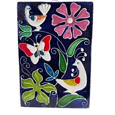 Creazioni Luciano Tile Italy Hand Painted Colorful Birds Flowers Butterfly picture