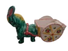 Donkey with Cart Planter Flower Pot  Vintage Ceramic 77/208 Italy picture
