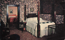 Postcard Abraham Lincoln's Bedroom Home Springfield Illinois IL 1963 Chrome picture