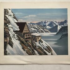 Photochrom (PZ) photographic color image. Jungfraubahn, Berghaus, Stationjoch picture