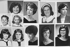 Vintage 1950s-60s Lot of 11  School Portrait Photos High School Young Girls picture