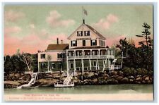 c1905's New Meadows Inn & Restaurant Side Dock River Side Bath Maine ME Postcard picture
