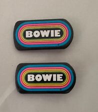 Vintage Original 80's KLOS LA Radio David Bowie Rainbow Button Pins  Lot Of 2 picture