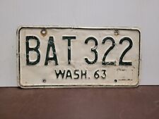 1963 Washington License Plate Tag Original. picture