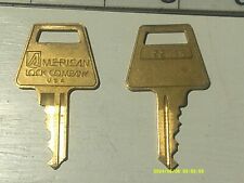 Set of Two Brass American Lock Company USA Keys Numbered 22648 picture