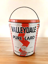 VALLEYDALE Bristol, VA 8 lb Lard Can Tin Pail Vintage Advertising LIGHTNING BOLT picture