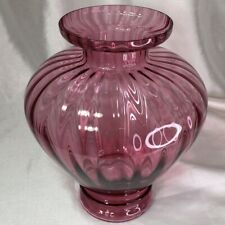 10.5” Pink, Mauve Art Glass Vase, Vintage, Pristine Deco Collectible❤️ picture
