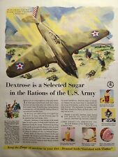 Dextrose Sugar U. S. Army Rations Fighter Plan Strafing Vintage Print Ad 1942 picture