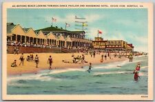 Norfolk Virginia 1945 Postcard Bathing Beach Dancing Pavilion Nansemond Hotel picture
