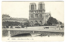 PARIS France Notre Dame et le Pont Cathedral and Bridge French Vintage Postcard picture