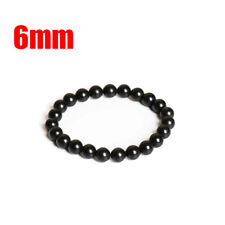 Shungite Bead Bracelet 6mm/8mm Round Crystals Natural Shungite Stretch Bracelet- picture