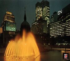 Postcard Montreal Quebec Canada Water Fountain and Downtown Buildings  picture