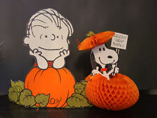 RARE Vintage Hallmark Halloween Snoopy & Linus Pumpkin Honey Comb  picture