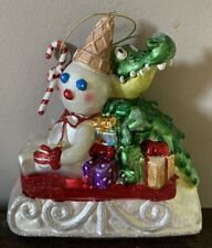 Mr Bingle & Alligator 2020 Blown Glass Christmas Ornament, Never Used picture