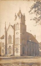 Rochelle IL~Presbyterian Church Before They Paved the Road~Postcard RPPC c1910 picture