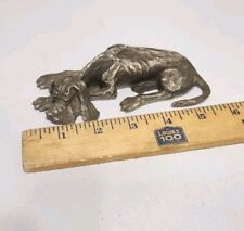 Vintage Hudson Pewter Sleeping Hound Dog Figurine Paperweight picture