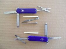Lot of 2 Victorinox Classic SD Swiss Army Pocket Knife - Plum Purple - Very Good picture