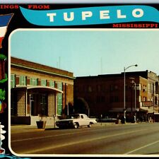 c1960s Tupelo, Miss. Greetings Chrome PC Gilbert Ford Crocker Deep South MS A216 picture
