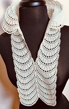 Vintage Handmade Broderie Anglaise Eyelet Stand-Up Collar  with Lapels  ZZ113 picture