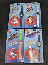 Vintage 1990 Lot Of 4 Looney Tunes Comic Ball Upper Deck Holographic Watches NIP picture
