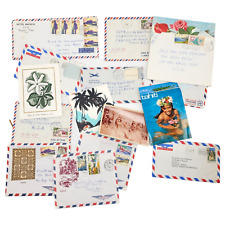 Vintage Mixed Ephemera Letters Postcards Mail Tahiti French Polynesia picture