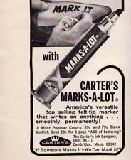 Carter's Marks-A-Lot Felt Tip Marker Black & White 1965 Vintage Print Ad-C-2.1 picture