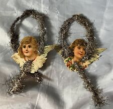 2 Antique Victorian Scrap Christmas Ornaments - 1800s picture