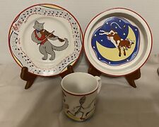 RARE Tiffany & Co. Vintage Porcelain Nursery Rhyme Set “Hey Diddle Diddle” Child picture