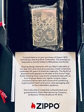 New 2022 Zippo Lighter 90th High Polish Sterling Silver Ltd Edition Collectible picture