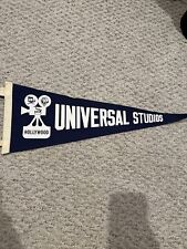 vintage UNIVERSAL STUDIOS HOLLYWOOD Blue FELT PENNANT Banner 1978 picture