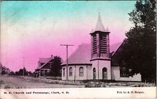 Antique Postcard Methodist Episcopal Church & Parsonage Clark South Dakota SD picture