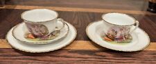 Set of 3 Plates and 2 Teacups Royal Rudolstadt 1950s Angelica Kaufmann SIGNED picture