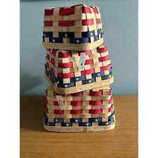 Patriotic Flag Nesting Wicker baskets- 3 Piece Set- Holiday- Celebrate- NWT picture