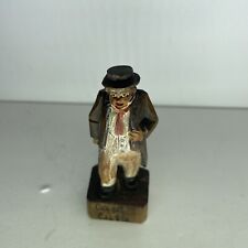 Vintage 1920s Charles Dickens ANRI Capt Cuttle Carved Wood Figurine Italy picture
