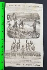 Vintage 1890's Agricultural Farming Reiner Wrought Iron Harrow Sales Flyer picture
