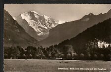 RPPC Real Photo Postcard Interlaken View Hohenweg Jungfrau Mountains Switzerland picture