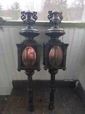 antique Silvered And Brass Carriage Lamps picture