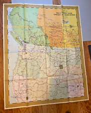PACIFIC Automobile Roads Between Canada & US 1931 Dept of Interior CANADA Map picture