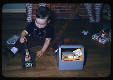 Boy Tow N Fix It Kit Toy Car Americana 1950s 35mm Slide Red Border Kodachrome picture