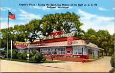 Linen Postcard Angelo's Place Restaurant on U.S. 90 in Gulfport, Mississippi picture