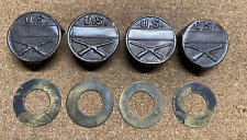 WWI US Military Infantry Equipment Marking Tags w/h Washers - Lot of 4 picture