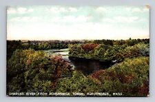 Auburndale MA-Massachusetts, Charles River, Noriega Tower, Vintage Postcard picture